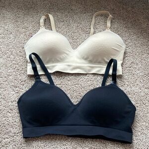 Bravado Plunge Nursing Bra Bundle 2 Size Large Nude Beige and Black